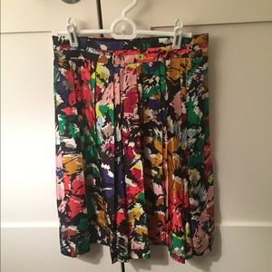 J. Crew Floral Pleated Skirt